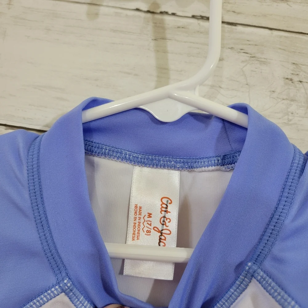 Cat & Jack Girls Short Sleeve Swim‎ Rash Guard Unicorns Are Real Size M 7/8